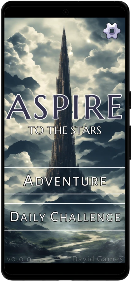 The main menu of Aspire: To The Stars